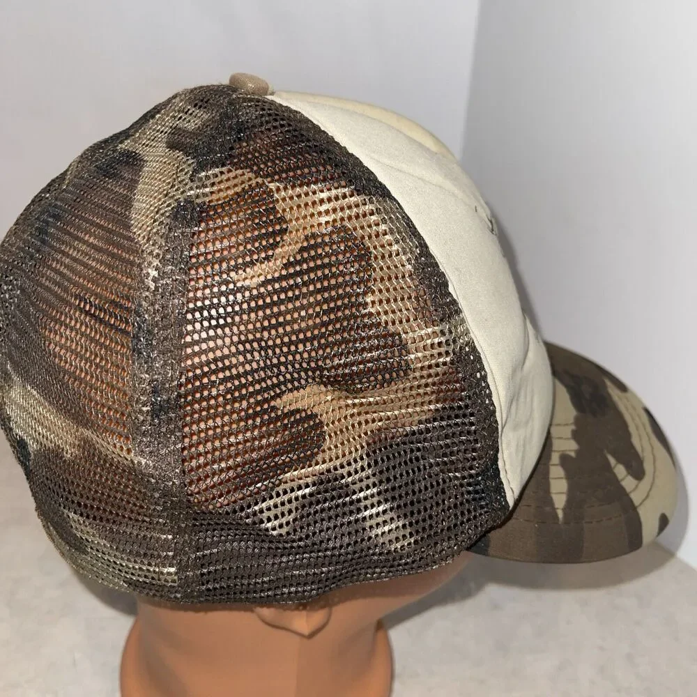 Vtg Deer hunting camo hat Men Snapback Lenny Jim’s Big Buck Contest Cap San Sun